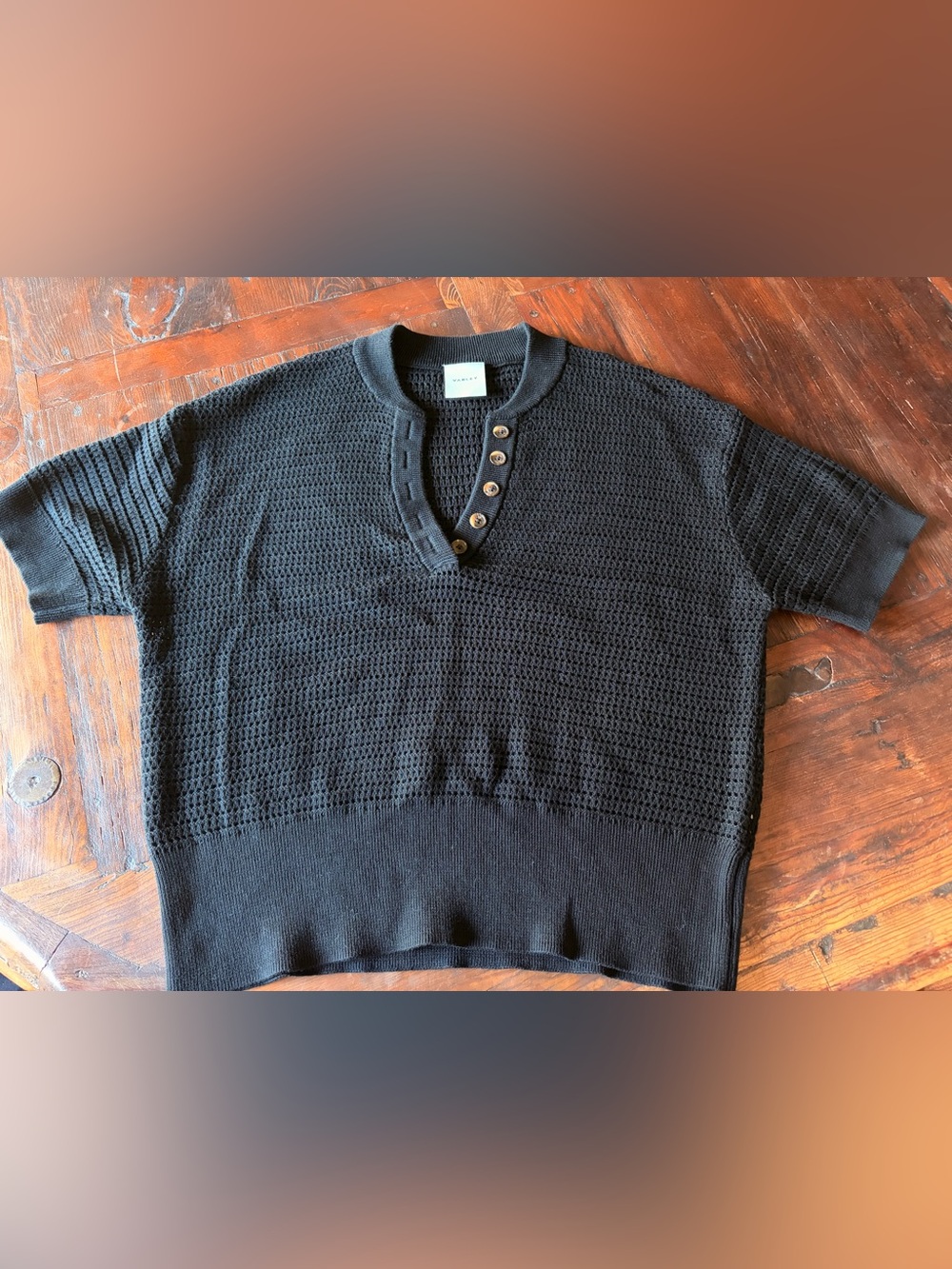Varley Callie Knit Top Black Medium